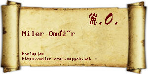 Miler Omár névjegykártya